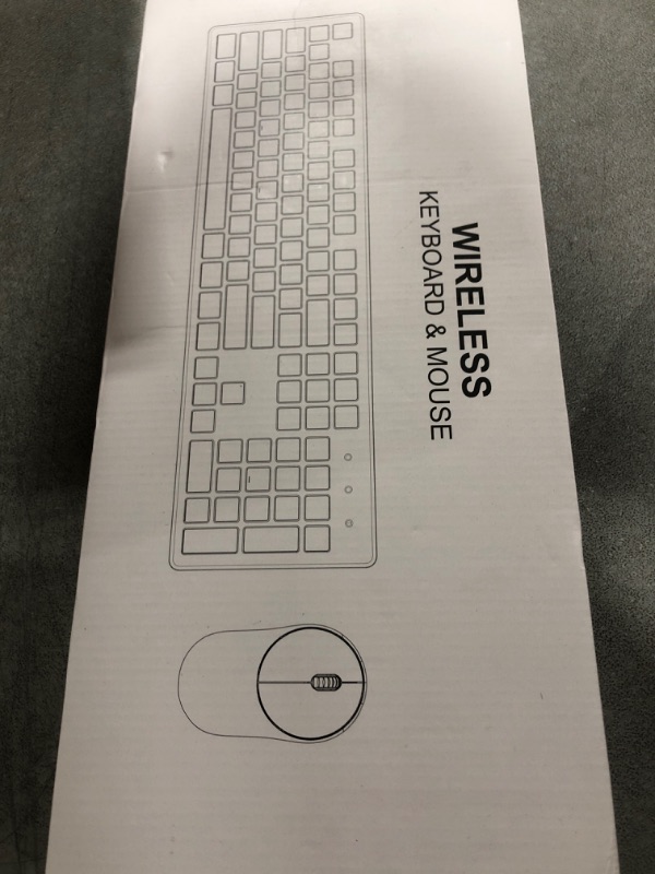 Photo 1 of Wireless Keyboard and Mouse, WisFox Full-Size Wireless Mouse and Keyboard Combo, 2.4GHz Silent USB Wireless Keyboard Mouse Combo for PC Desktops Computer (Ivory White)