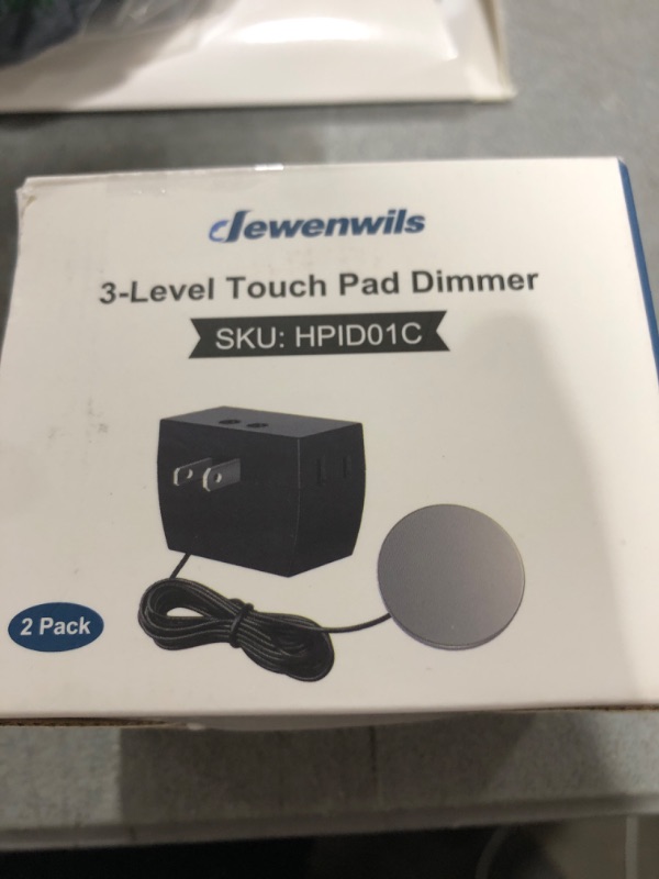 Photo 1 of DEWENWILS 2 Pack Touch Dimmer Switch, Touch Pad Control with 3 Levels of Dimming, Dimmable LED/CFL Lights, and Incandescent Bulbs, Extension Cord, ETL Listed, Black