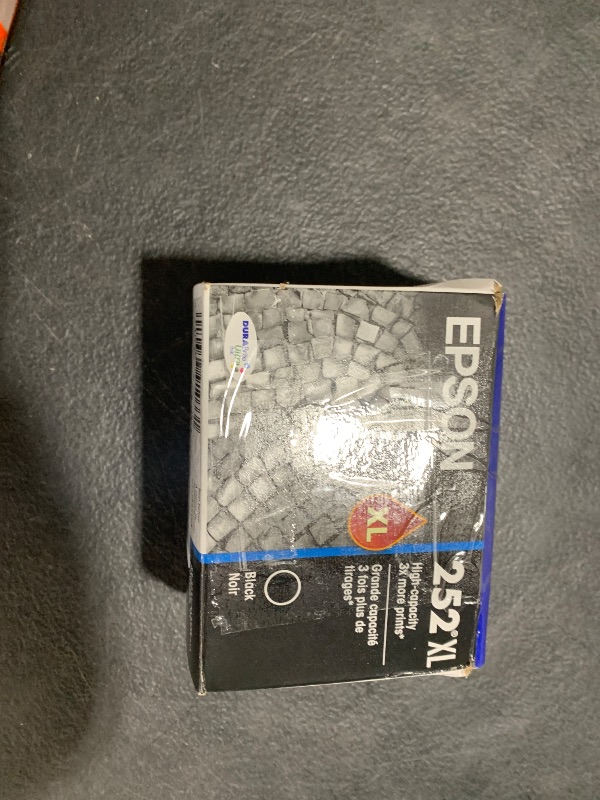 Photo 1 of EPSON 252 DURABrite Ultra Ink High Capacity Black Cartridge (T252XL120-S) Works with WorkForce WF-3620, WF-3640, WF-7110, WF-7610, WF-7620, WF-7710, WF-7720, WF-7210