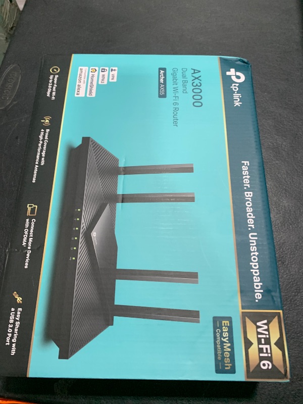 Photo 1 of TP-Link Dual-Band AX3000 Wi-Fi 6 Router Archer AX55 | Wireless Gigabit Internet Router for Home | EasyMesh Compatible | VPN Clients & Server | HomeShield, OFDMA, MU-MIMO | USB 3.0 | Secure by Design