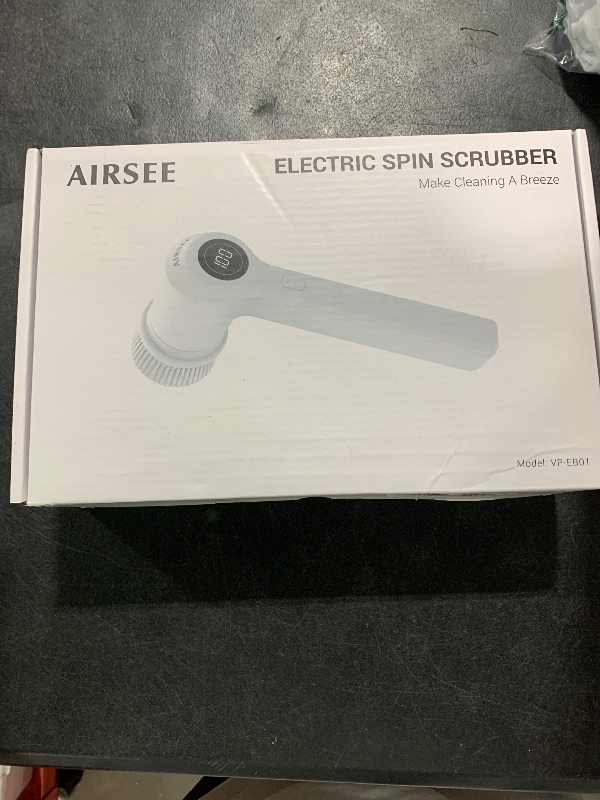 Photo 1 of AIRSEE Electric Spin Scrubber, Cordless Power Rotating Brush, 2 Speeds, 6 Replaceable Brush Heads, Handheld Shower Bathroom Scrubber for Cleaning Floors, Windows, Bathtubs, Tiles, Sink, Car
