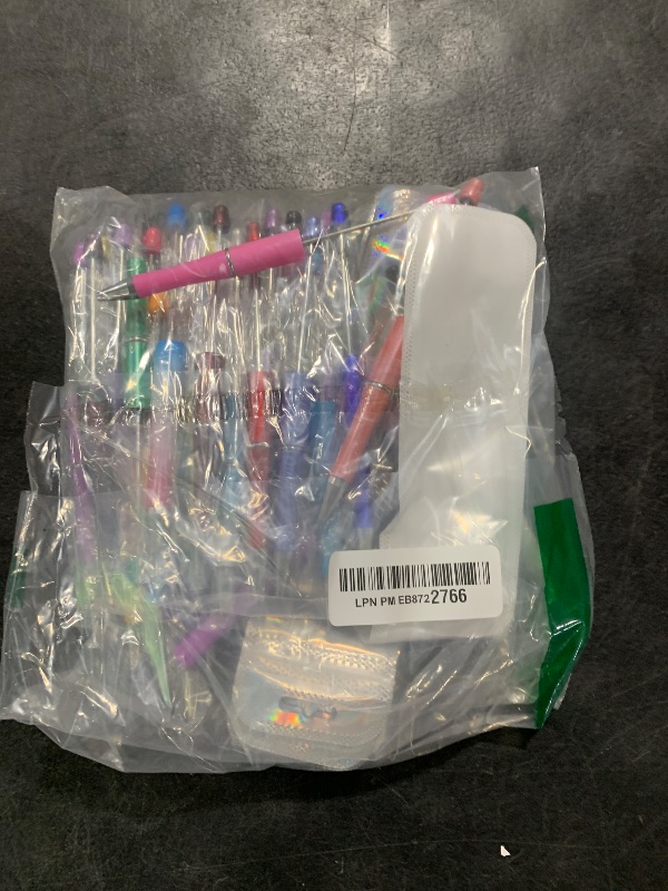 Photo 1 of DASTTUIS 300 Pieces DIY Beadable Pen Kit – 100 Plastic Ballpoint Pens with Refills & Bags – School Supplies, Office Accessories & Decorative Items for Students & Teachers (Multicolor)