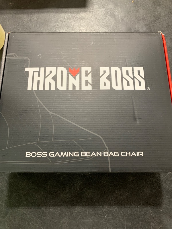 Photo 1 of Throne Boss Gaming Bean Bag Chair for Kids [Cover ONLY No Filling] - High Back Beanbag for Boys, Girls, and Gamers with Cup Holder (Black/Red)