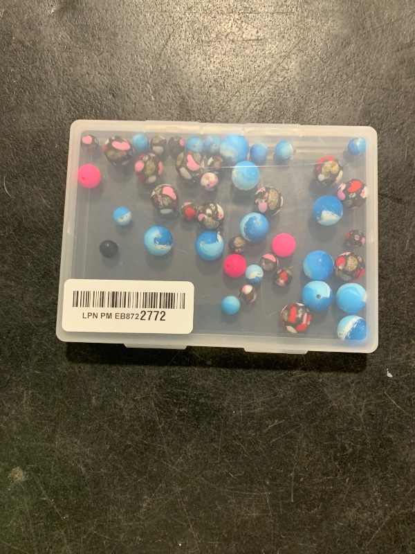 Photo 1 of 100PCS FIVEIZERO Silicone Beads, 9mm & 15mm Silicone Beads for Keychain Making, Red Pink Black Mixed 5 Colors Silicone Focal Beads for Bracelets, Beadable Pens and DIY Crafts