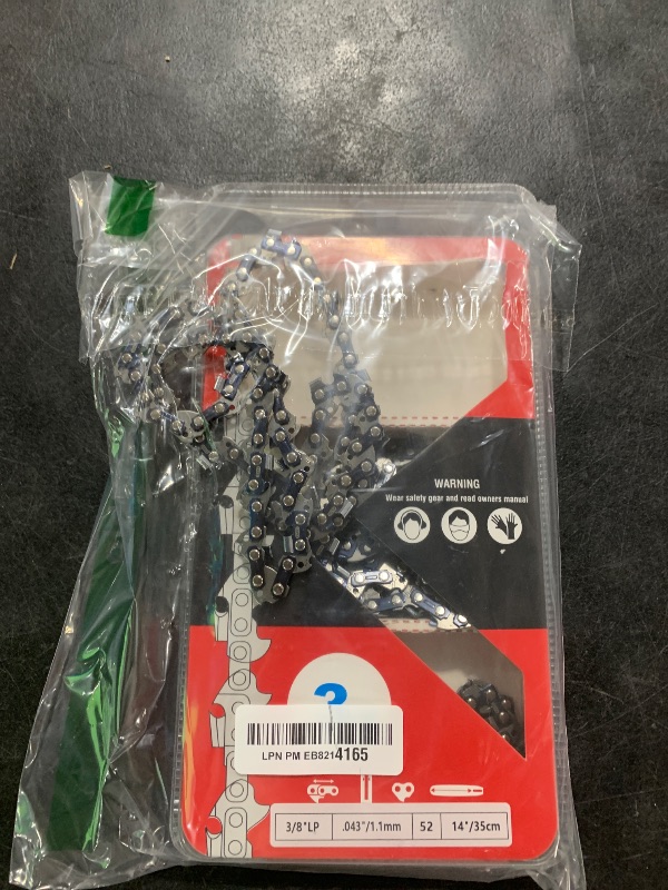 Photo 1 of KAKEI 14 Inch Chainsaw Chain 3/8" LP Pitch .043" Gauge 52 Drive Links Fits EGO CS1400/1401, Makita XCU03, Worx WG384, Milwaukee M18(2727-20), Kobalt, Ryobi - 49162749, R52 (3 Chains)