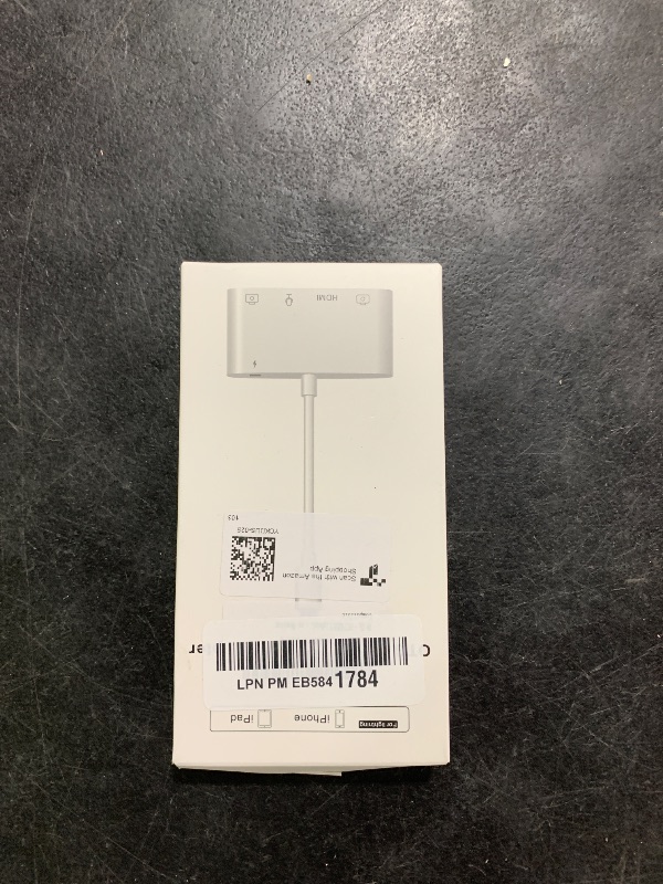 Photo 1 of FEINODI Lightning to HDMI Adapter for iPhone/iPad to TV, Dual USB OTG Adapter with Microphone Input for Live-Streaming, MIDI Keyboard, Mouse, HD TV/Projector/Monitor Compatible (White)