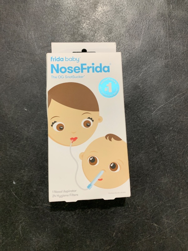 Photo 1 of Frida Baby NoseFrida SnotSucker for Baby, Nasal Aspirator for Baby, Nose Sucker, Nasal Aspirator for Allergy Relief + Congestion Relief with 24 Extra Hygiene Filters, FSA/HSA Eligible