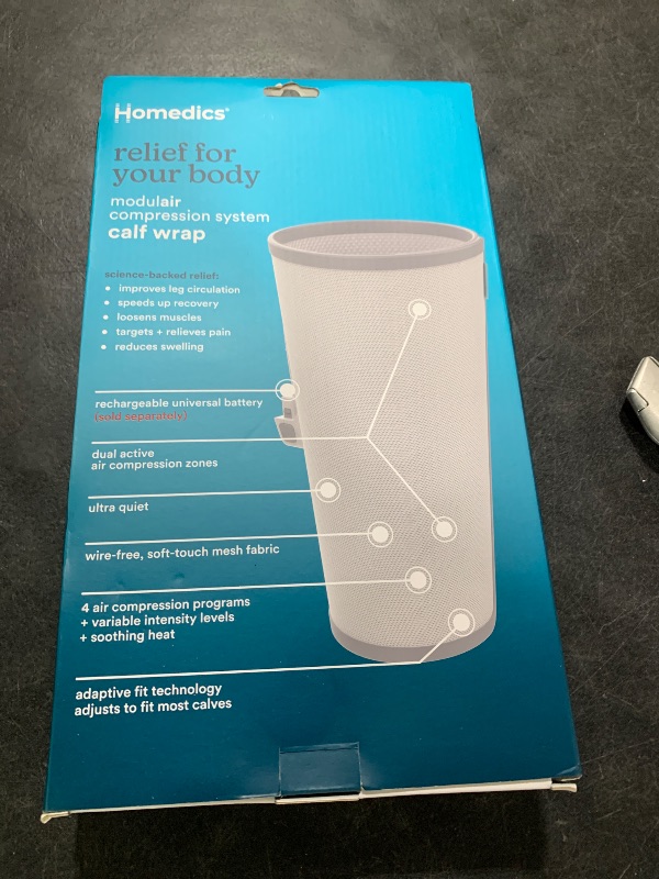 Photo 1 of Homedics Modulair Compression Calf Wrap Massager – Overlapped Compression Therapy with 4 Programs, Adjustable Intensity, Heat Settings, and Compatible with Universal Controller (Sold Separately)