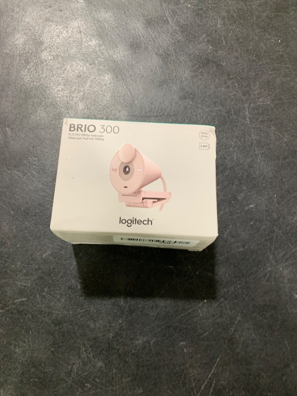 Photo 1 of Logitech Brio 300 Full HD Webcam with Privacy Shutter, Noise Reduction Microphone, USB-C, certified for Zoom, Microsoft Teams, Google Meet, Auto Light Correction - Rose