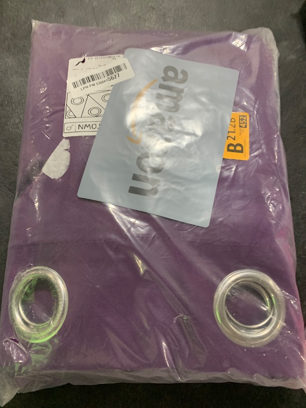 Photo 1 of NICETOWN Insulated Curtains Blackout Draperies - Window Treatment Royal Purple Blackout Eyelet Top Curtains/Panels for Bedroom/Living Room Window, 95 inches Long, 2 Panel Set