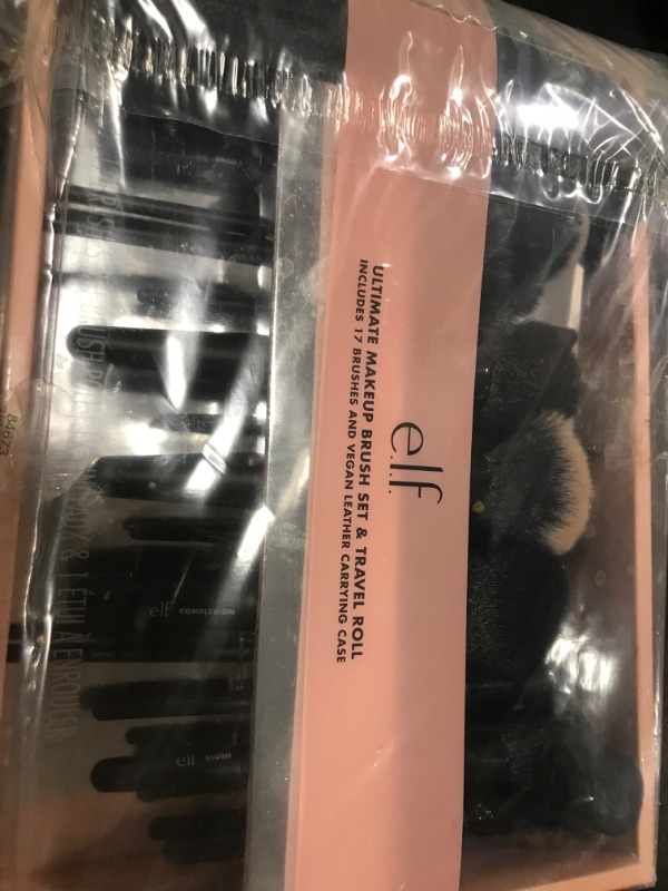 Photo 1 of e.l.f. Ultimate Makeup Brush Set & Travel Roll, 17-Piece Brush Kit, Brushes For Eyeshadow, Foundation, Powder, Concealer & more, Vegan & Cruelty-Free
