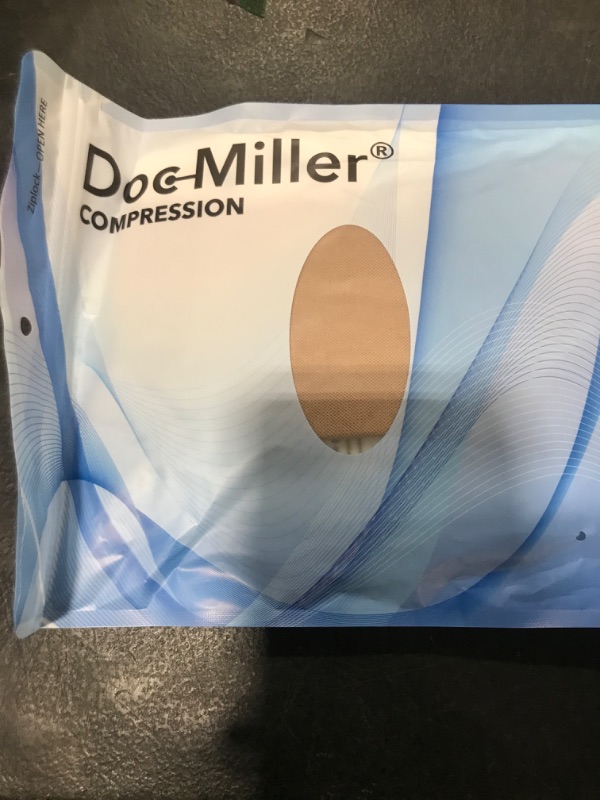 Photo 1 of Doc Miller Open Toe Compression Socks for Men and Women, 15-20 mmHg, Calf Recovery, Medical Grade, Skin/Nude Socks, Medium