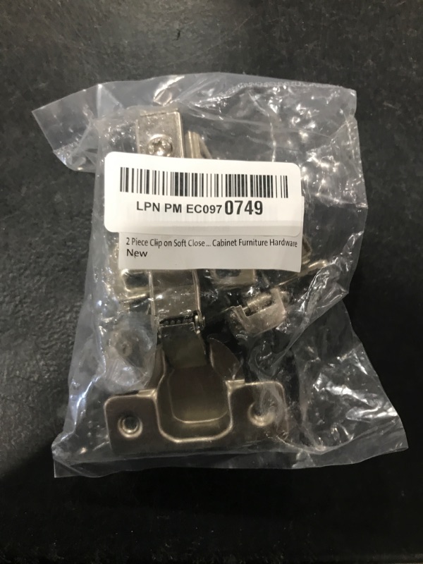Photo 1 of 2 Piece Clip on Soft Close Hinges 105 Degree Self Close for Frameless Cabinet with Mounting Plates Full Overlay Premium Included Screws 1 Pair 00mm Kitchen Cabinet Furniture Hardware