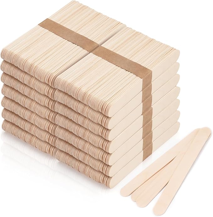 Photo 1 of 1200 Pieces Large Wooden Wax Sticks, 6-Inch Wood Waxing Sticks Wax Spatulas Applicator, Wood Craft Sticks for Body Hair Removal, Tongue Depressors, Popsicle Sticks
