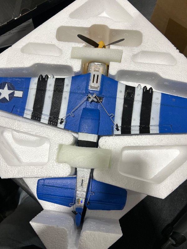 Photo 1 of VOLANTEXRC RC Plane 4 Channel P51D Mustang Remote Control Airplane Fighter RTF with 6-Axis Gyro, 3 Modes Easy to Fly, 2.4GHz Radio Controlled Aircraft for Beginners, Boys & Adults (Blue)