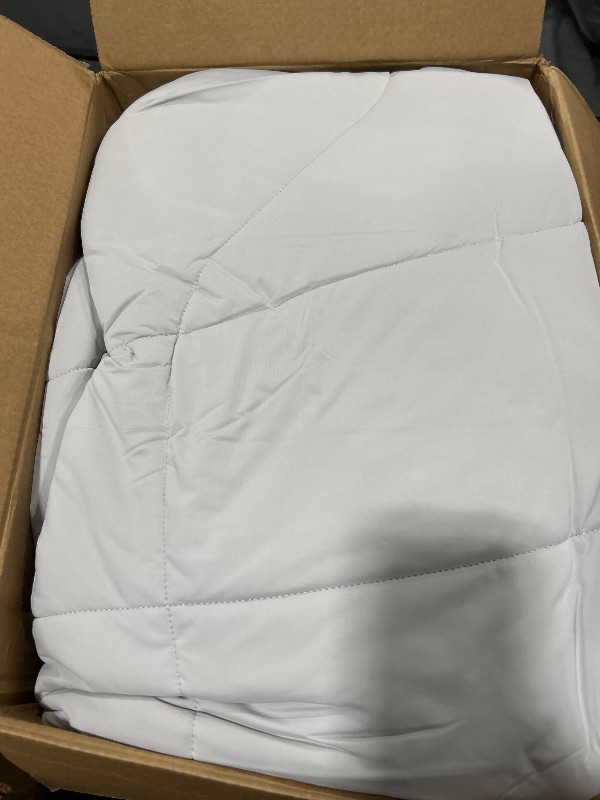 Photo 1 of Bedsure Cooling Comforter King Size - Double Sided Cooling Blanket for Hot Sleepers, Q-Max>0.4, Breathable & Lightweight Duvet Insert, Gifts for Women, Men, Grey, 102x90 Inches