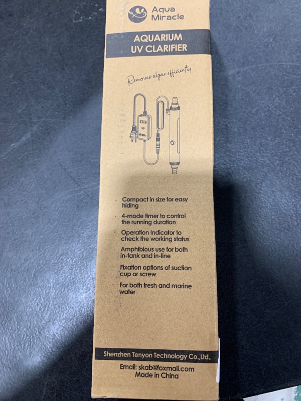 Photo 1 of AquarMiracle U - VC Light for Aquarium with Timer, Amphibian in-Line & in-Tank U - V Green Bloom Clean Light, for Aquariums 75-120 Gallons(10W)