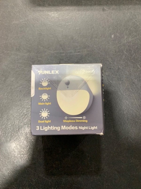 Photo 1 of YUNLEX 2 Pack Stair Lights Indoor, Stick on Lights, Motion Sensor Night Light, Dimmable, 3 Lighting Modes, Portable Battery Night Light for Kids, Bathroom, Bedroom,Hallway, Tents, Amber, as Gifts