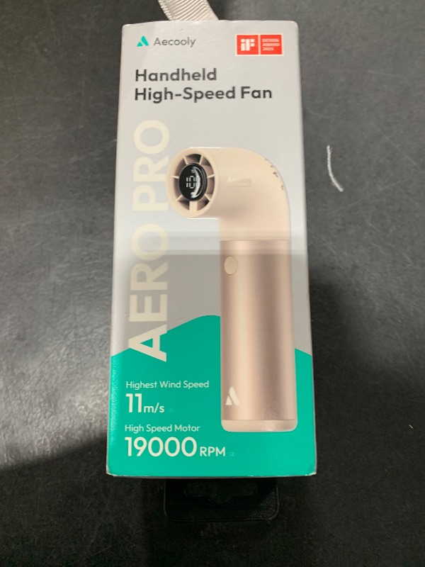 Photo 1 of Aecooly Air Tube Handheld Fan, Turbo Portable Fan, Mini Aero Pro[15H Max Cooling Time], 6 Gears (4P+2H Mode) Metal Body, 3500mAh Battery Rechargeable, Gifts for Women Men Travel Camping Outdoor -Blue