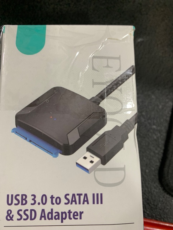 Photo 1 of EYOOLD SATA to USB 3.0 Adapter, External Hard Drive Converter Cable for 2.5" 3.5" HDD, SSD with Power Supply