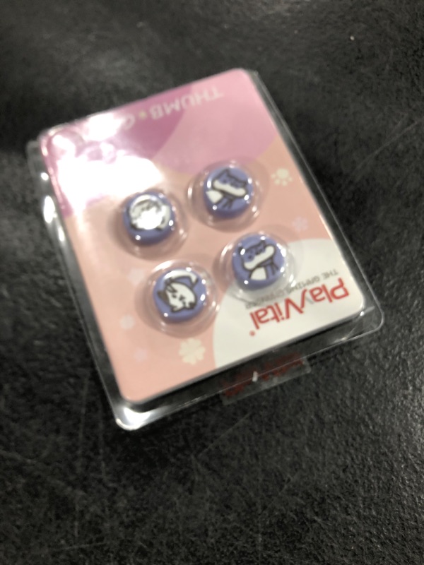Photo 1 of eXtremeRate PlayVital Kitten & Doggie Cute Switch Thumb Grip Caps, Light Violet Joystick Caps for Nintendo Switch Lite, Silicone Analog Cover Thumbstick Grips for OLED Joycon