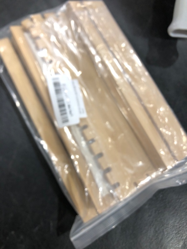 Photo 1 of SWTOOL Horizontal Necklace Jewelry Display Stand with White Leather Soft Mat Bamboo Necklace Pendant Tabletop Display Storage Holder