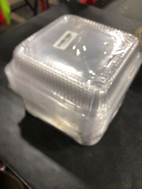 Photo 1 of (35 Pack) 8” x 8” Square Baking Cake Pans with Plastic Dome Lids | Heavy Duty l Disposable Aluminum Foil Tins l Portable Food Containers l Perfect for Roasting Oven Toaster Cooking