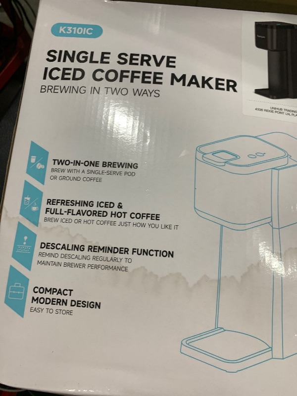 Photo 1 of Tastyle Mini Hot and Iced Coffee Maker Single Serve, for K Cup and Ground, 6 to 14 Oz Brew Sizes, with Recipe Book, for Home, Travel, RV, Office and Dorm, Classic Black (2.0 Version)