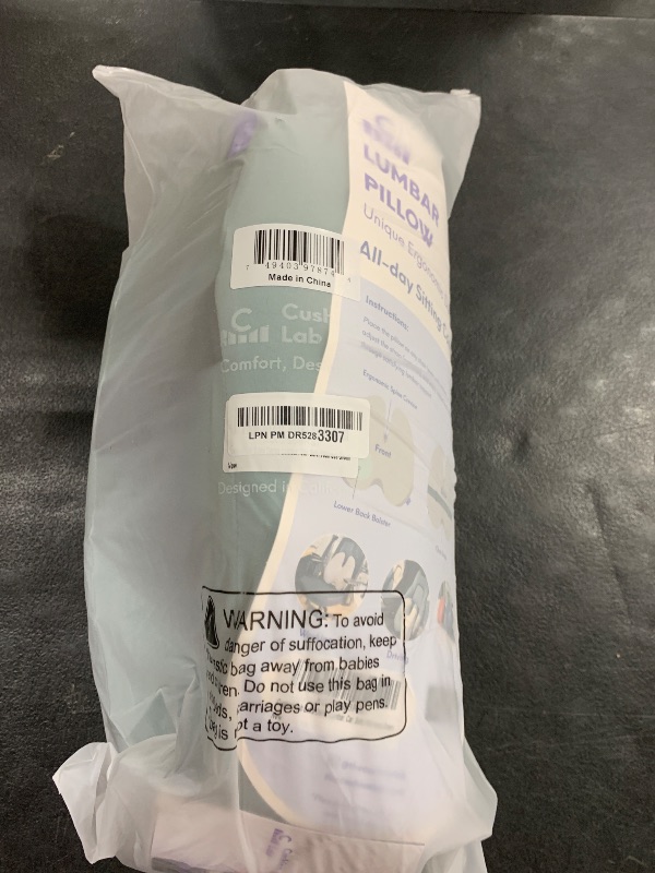 Photo 1 of C CUSHION LAB Extra Dense Lumbar Pillow - Patented Ergonomic Multi-Region Firm Back Support for Lower Back Pain Relief - Lumbar Support Cushion with Strap for Office Chair, Car, Sofa - Wellness Green