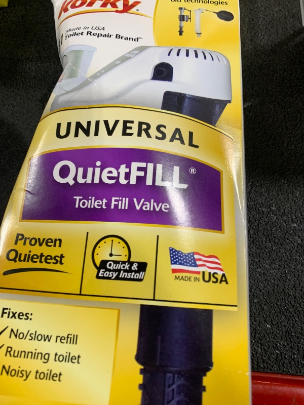 Photo 1 of Korky QuietFILL Toilet Fill Valve - Universal Fits 99% of Toilets - Easy Height Adjust for Fast Install, 528