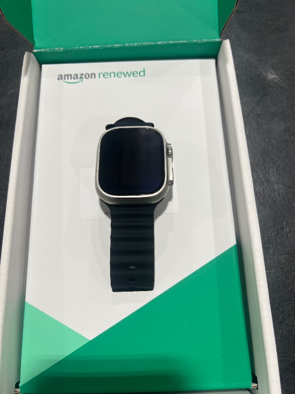 Photo 1 of Apple Watch Ultra [GPS + Cellular 49mm] Titanium Case with Midnight Ocean Band, One Size (Renewed Premium)