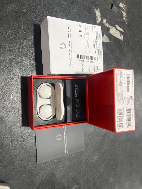 Photo 1 of Denon PerL Pro True Wireless Earbuds - Adaptive Active Noise Cancelling, Personalized Sound with Masimo Adaptive Acoustic Technology, Spatial Audio, 32Hr-Battery Life, Wireless Charging, White