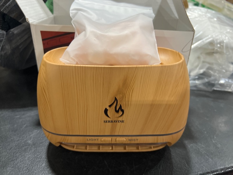 Photo 1 of 3-in-1 Himalayan Salt Rock Scent Diffuser, Ultrasonic Essential Oil Diffuser, Simulation Flame Diffuser, 7 Colors Changing Oil Diffuser, Black Aroma Diffuser 200ml.