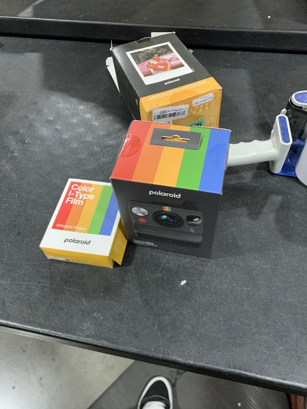 Photo 1 of Polaroid Now 3rd Generation I-Type Instant Camera + Film Bundle - Now Black Camera + 16 Color Photos (6560)