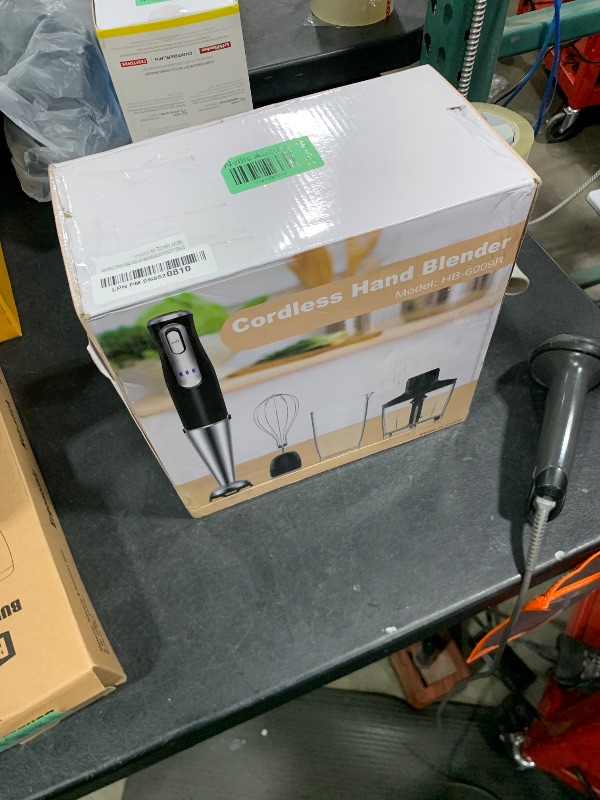 Photo 1 of Cordless Immersion Blender Handheld, Rechargeable 4 In 1 Electric Hand Blender Stick Blender Variable Speed with Chopper, Beaker, Whisk, Stainless Steel Blade for Soup, Baby Food, Smoothies