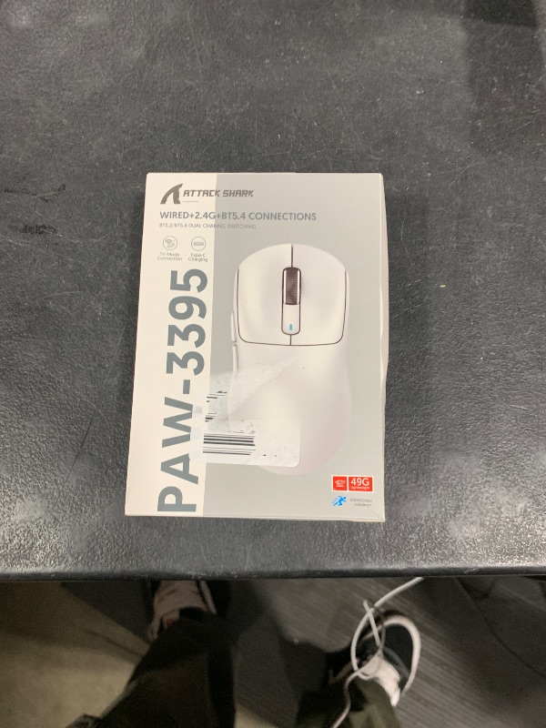 Photo 1 of MAMBASNAKE Attack Shark X3 Wireless Gaming Mouse, 49g Ultralight, PixArt PAW3395 26000 DPI, Bluetooth/2.4Ghz /Wired Tri-Mode, 200Hrs Rechargeable Battery, Kailh GM8.0 Switch for PC/MAC/Win - Black