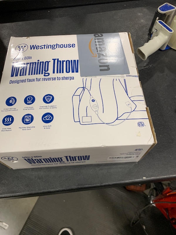Photo 1 of Westinghouse Electric Blanket Heated Throw, Super Cozy Luxury Faux Fur & Sherpa with 6 Heating Levels & 2-10 Hours Auto Off, Fast Heating & Overheat Protection, 50x60 Inch, Burgundy