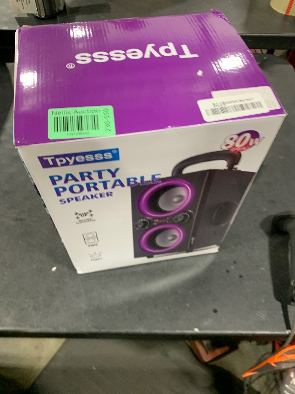 Photo 1 of TPyesss Bluetooth Speakers, 80W(Peak) Wireless TWS Portable Bluetooth Speaker, Beat-Driven Lights, 100dB Loud Stereo Speaker with BassUp, Speakers with Subwoofer for Outdoor, Party, Camping