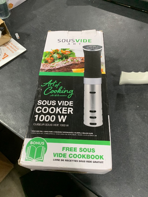 Photo 1 of SOUSVIDE ART Sous Vide Cooker Kit - 1000W Immersion Circulator - 15 Vacuum Bags, Pump, Digital Timer and Temperature Control; Complete Sous Vide Machine Cooking Kit for Home Chefs and Beginners