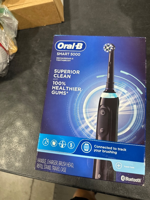 Photo 1 of Oral-B Pro 5000 Smartseries Power Rechargeable Electric Toothbrush with Bluetooth Connectivity, Black Edition