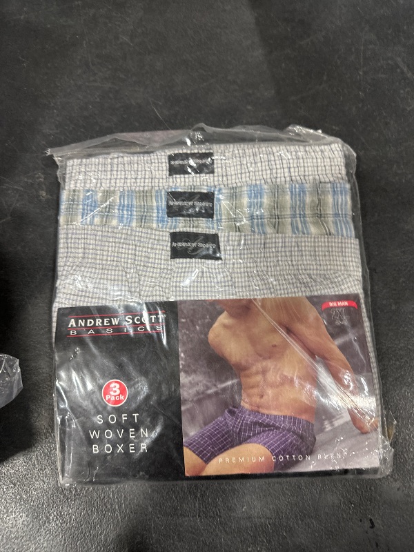 Photo 1 of Andrew Scott Men's Cotton Blend Plaid Boxer Underwear Shorts |Big Man| Sizes S to 6XL - Multi Packs