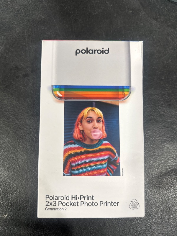Photo 1 of Polaroid Hi-Print - 2nd Generation Bluetooth Connected 2x3 Pocket Photo Dye-Sub Printer - White Printer Only (9128)