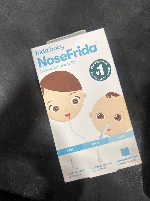 Photo 1 of Frida Baby Nasal Aspirator for Baby, Congestion + Allergy Relief, NoseFrida Baby Nose Sucker with 10 Extra Filters + All-Natural Saline Nasal Spray for Babies, Nasal Spray Decongestant, 0.68 Fl oz