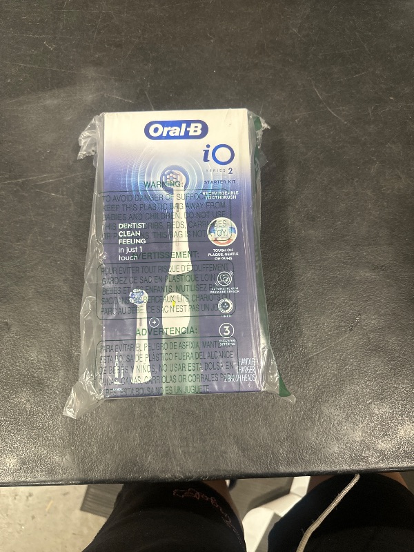 Photo 1 of Oral-B iO Series 2 Rechargeable Electric Powered Toothbrush Starter Kit, Forest Green with 2 Brush Heads - Automatic Pressure Sensor to Protect Gums - 3 Modes - 2 Min Timer