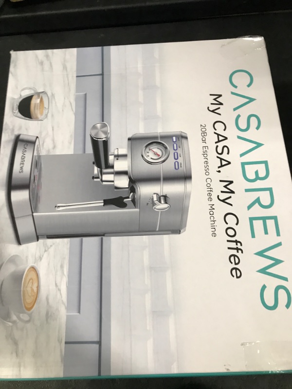 Photo 1 of CASABREWS CM5418 Espresso Machine 20 Bar, Compact Espresso Maker with Steam Milk Frother, Stainless Steel Coffee Machine with 34oz Removable Water Tank for Cappuccino, Latte, Silver