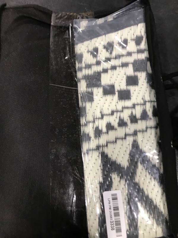 Photo 1 of MontVoo Outdoor Rug Carpet Waterproof Round 6ft Outdoor Patio Rug Mat Reverisble Plastic Straw Outdoor Rug for RV Camping Picnic Beach Balcony Boho Grey