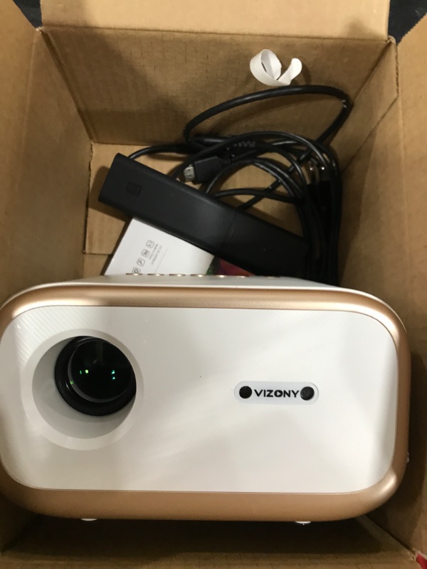 Photo 1 of VIZONY E1 Pro Netflix-Certified Smart Projector, 550 ANSI Lumens, WiFi Bluetooth, Auto Focus & Keystone, Native 1080P & 4K Support, Full-Sealed Optical Engine, Portable Home Theater for Indoor/Outdoor
