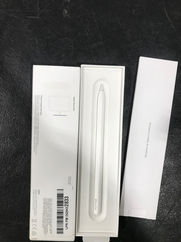 Photo 1 of Apple Pencil Pro: Latest Model - Device Compatibility Check Required - Pixel-Perfect Precision, Tilt and Pressure Sensitivity, Perfect for Note-Taking, Drawing, and Art. Charges and Pairs Magnetically