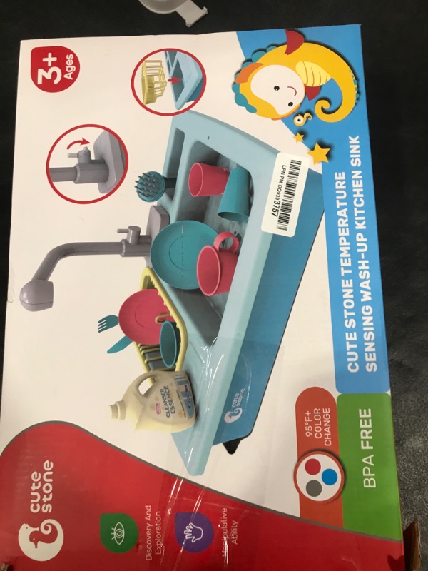 Photo 1 of CUTE STONE Color Changing Kitchen Sink Toys, Children Electric Dishwasher Playing Toy with Running Water, Upgraded Faucet, Automatic Water Cycle System Play House Pretend Role Play Toys for Boys Girls