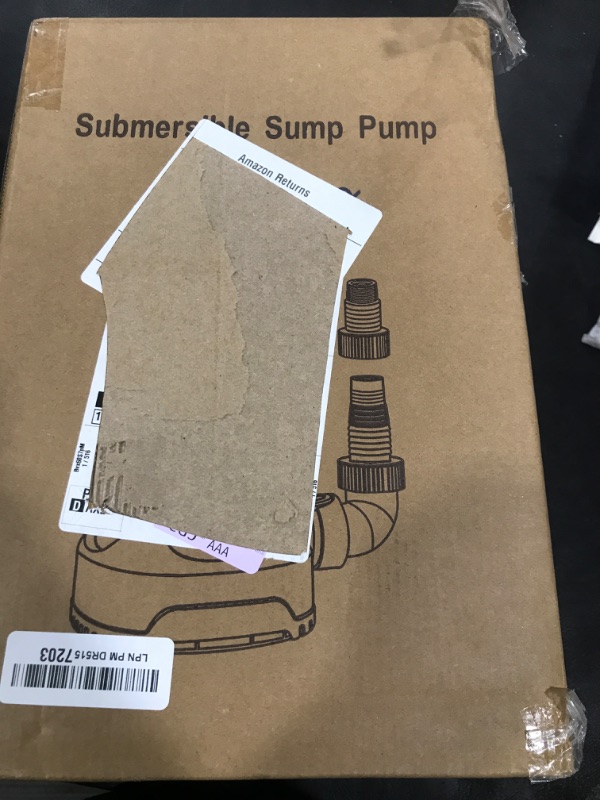 Photo 1 of PANRANO Sump Pump Submersible Water Pump 1HP 3700GPH Portable Water Transfer Pump Electric for Pool Draining Hot Tub Basement Utility Pumps